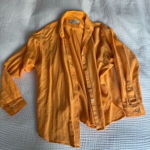 LOFT Sunny Orange Collared Shirt